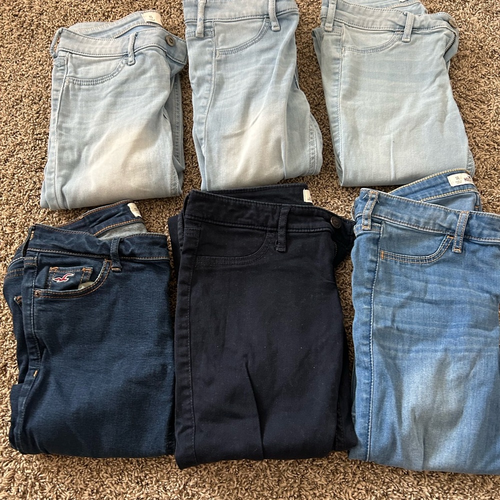 Hollister Blue Skinny Jeans Classic Denim Style Bundle - 6